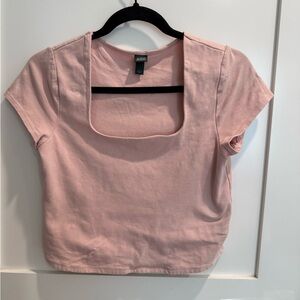 Wild Fable Light Pink Square Neck Tee